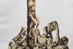 Под разпятието , литография ,57/39 см939