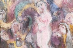 Хубава , енкаустика/дърво , 42/45 см