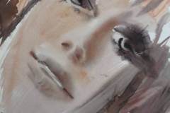 Вятър в косите, акварел, 56/38см