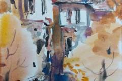 Стари къщи, акварел, 35/25см