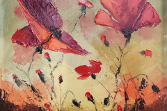 Макове, масл.бои/платно, 30/30 см