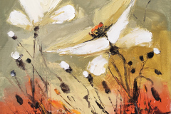 Бели макове, масл.бои/платно, 30/30 см