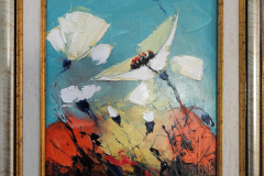 Бели макове, масл.бои/платно, 25/20 см