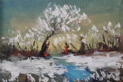 Зима , масл.бои/платно , 25/30 см