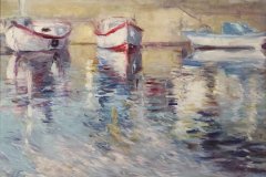 Лодки , отражения ,маслени бои/платно , 35/50 см