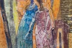 Майка и дъщеря , смесена техника , 40/30 см