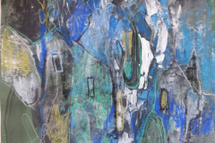 Домове , смесена техника/хартия , 70/50 см