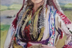 Българско момиче , маслени бои/платно , 34/24 см
