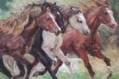 Бяг, масл.бои/платно , 20/20 см