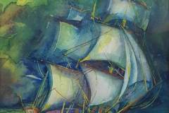 Платноход , акварел, 35/24 см